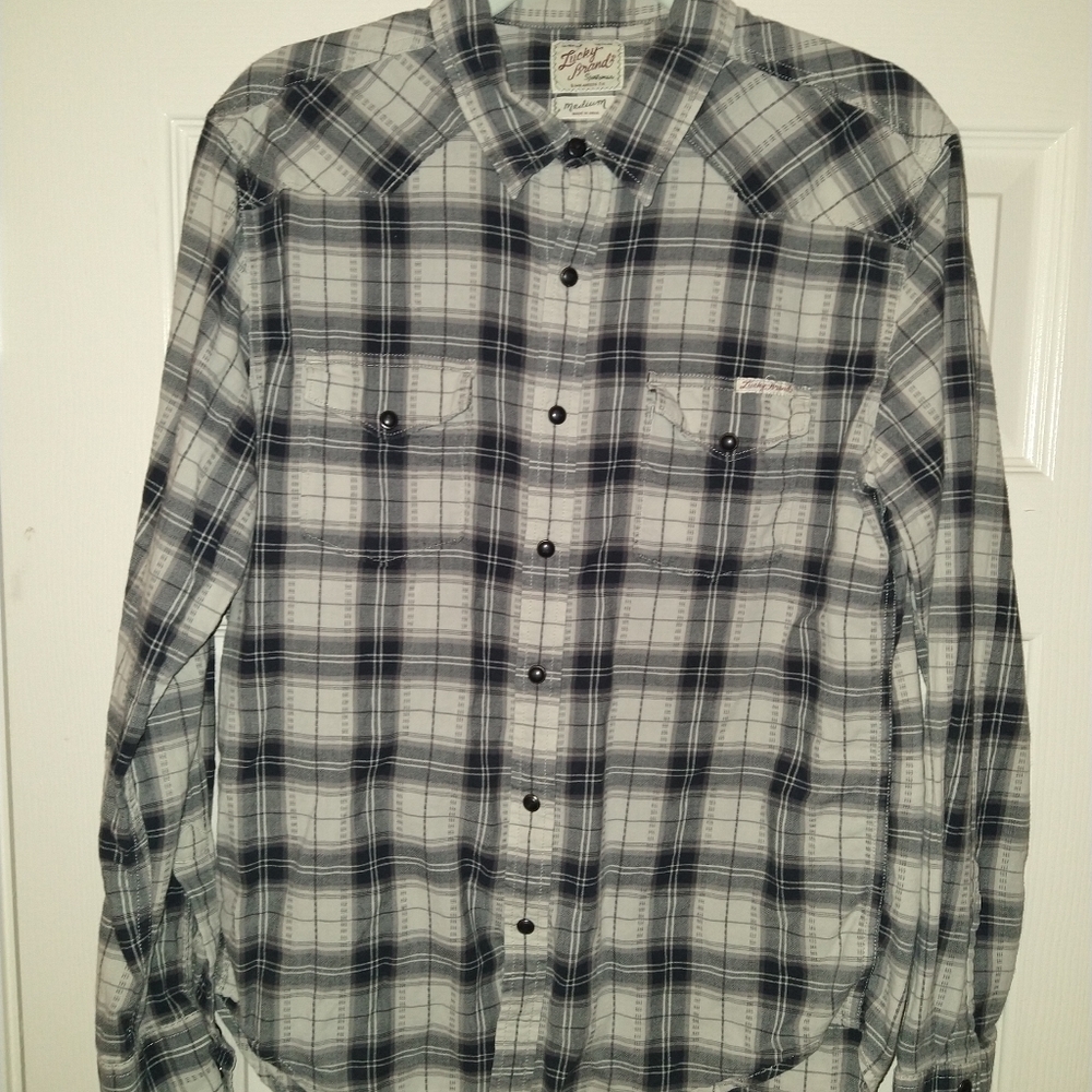 Lucky Brand Distinctive Western Sportswear Button Down Shirt Men's sz Medium.